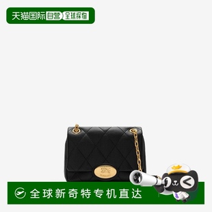 歐洲直郵Burberry博柏利 Strand系列女士黑色小牛皮金屬騎士印章
