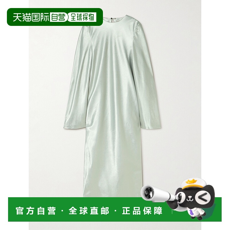 香港直邮calvin klein 女士 Alba 丝硬缎中长连衣裙 LV0VY00330DX