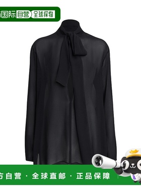 香港直邮Alaia 女士 乔其纱围巾衬衫 AA9C0962T666A长袖