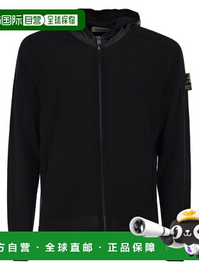 1h可退 香港直邮premiata 男士 羊毛针织开衫尼龙兜帽 PMG28BLACK