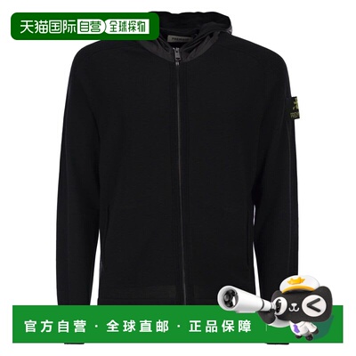 1h可退 香港直邮premiata 男士 羊毛针织开衫尼龙兜帽 PMG28BLACK