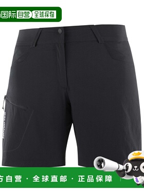 自营欧洲直邮Salomon Wayfarer女士黑色聚酰胺越野跑短裤