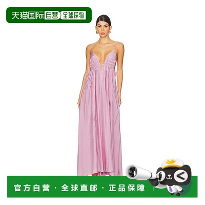 1h可退 香港直邮Simkhai 女士 Josephine V领长款连衣裙 1251301S