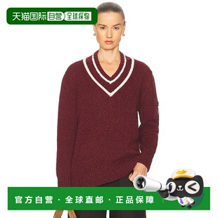 1h可退 香港直邮Moncler 盟可睐 女士 长袖V领毛衣 K20939D00001M