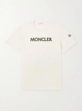 美国直邮Moncler 盟可睐 男士 徽标印花棉针织T恤 8C0007589B8U06