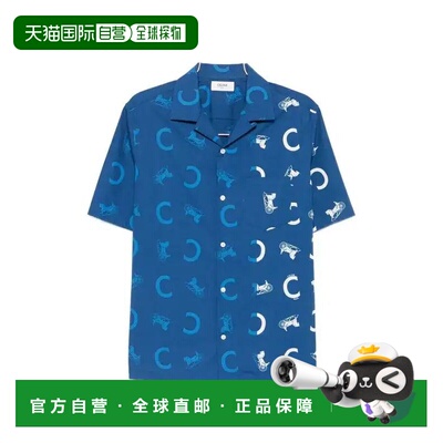 1h可退 香港直邮CELINE 男士衬衫 2C9463K51GDR0NAVYWHITEBLUE SS