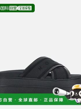 自营欧洲直邮Hogan Skyscraper黑色凉鞋厚底