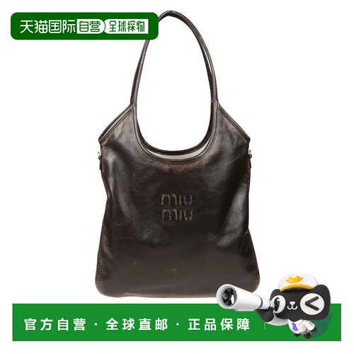 1h可退 香港直邮Miu Miu 缪缪 女士 Ivy 皮革肩包 5BG231VMLNAF6P