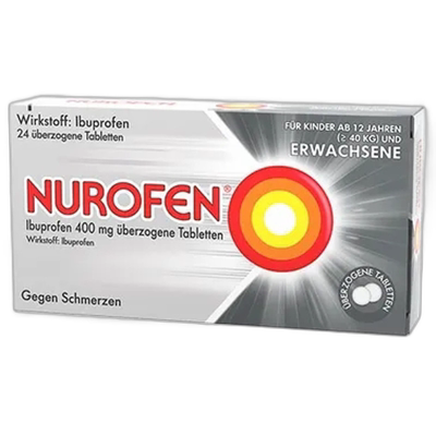 欧洲直邮NUROFEN布洛芬止痛片24片头痛牙痛痛经肢体痛效期27年4月