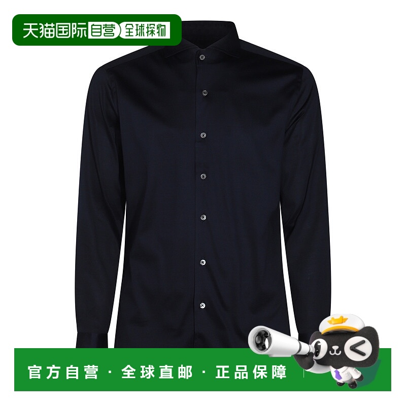 1h可退 香港直邮Canali 康钠丽 男士 黑色棉质衬衫 CSL7056GN0231