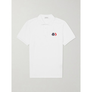 美国直邮Moncler 盟可睐 男士 Logo-Appliqued 棉质凸纹布Polo衫