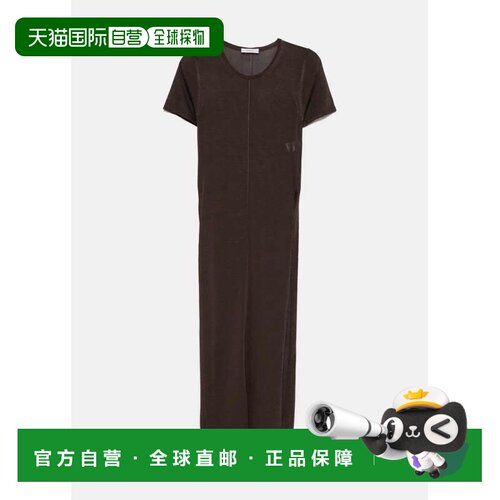 Chocolate Column Dress With Slits连衣裙