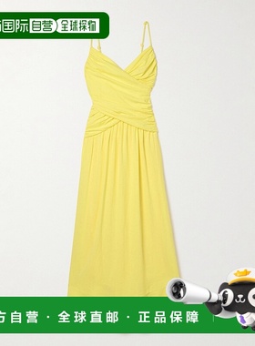 香港直邮FARM RIO 女士 褶皱亚麻混纺长款连衣裙 321911PF24Yello