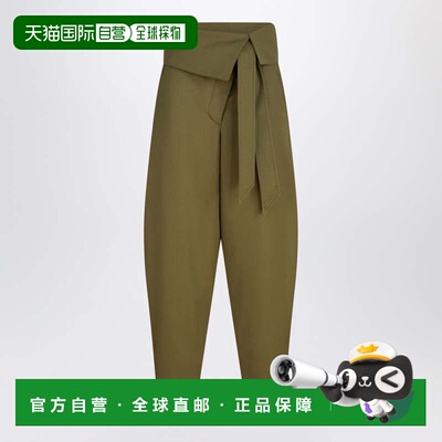 香港直邮The Attico 女士 军装风绿色羊毛华达呢裤子 251WCP00272