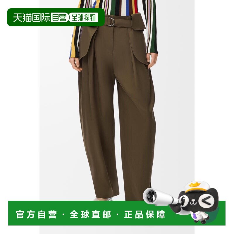 香港直邮LOEWE 女士休闲裤 S540Y04XNV4160 CO 棕色 腰带工装裤