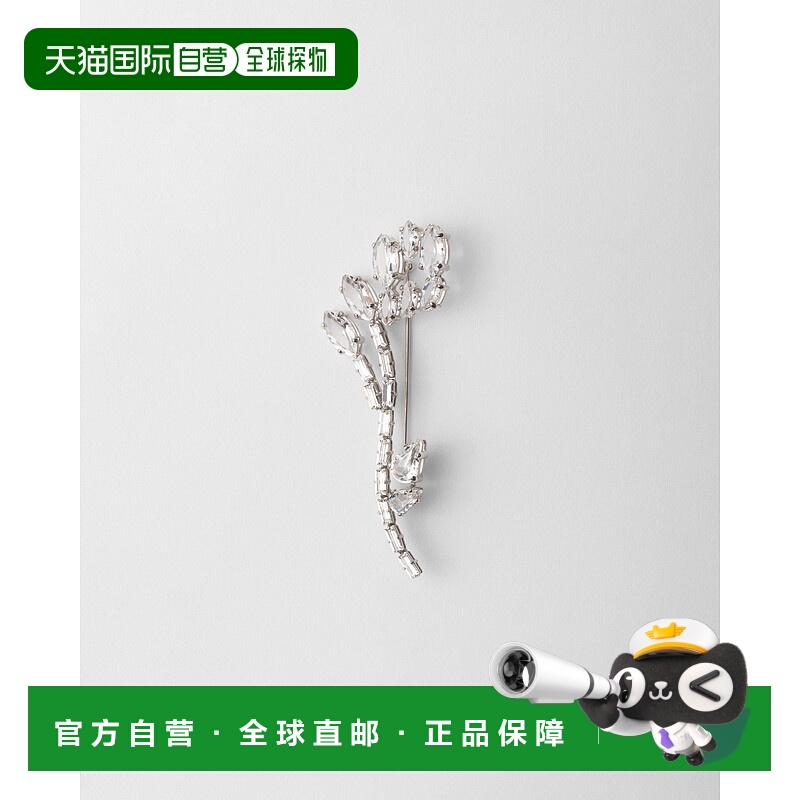 自营欧洲直邮Prada普拉达 女士水晶金属镶嵌水钻胸针