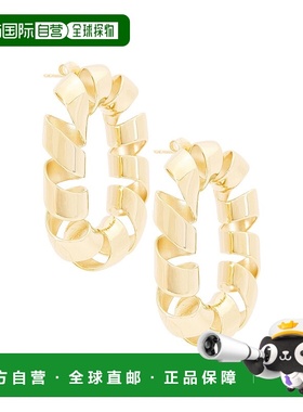 1h可退 香港直邮Rabanne 女士 XL 链环扭纹耳环 24EBB0347MET649