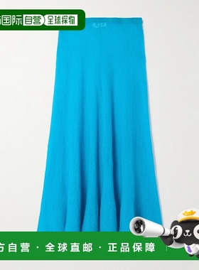 1h可退 香港直邮Alaia 女士 褶裥马海毛混纺中长半身裙 AA9J2419K