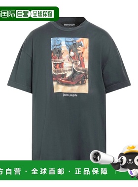 香港直邮Palm Angels 棕榈天使 男士 T恤 grey灰色 舒适时尚