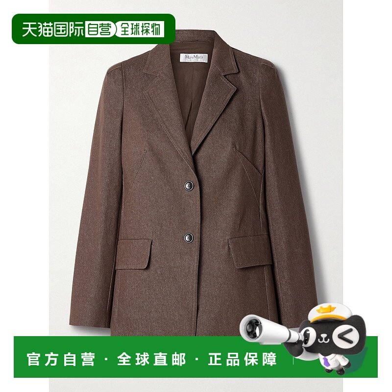 MaxMara 麦斯玛拉 女士 AGGUATI 牛仔布质感棉质西装外套