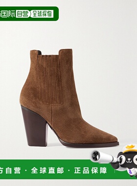 香港直邮Saint Laurent 圣罗兰 女士 THEO 拼接高跟靴子 6339551N