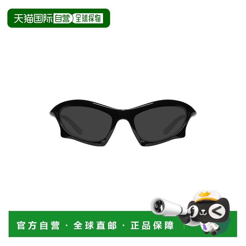 欧洲直邮BALENCIAGA (2025新品) 蝙蝠长方形太阳镜 黑色巴黎世家