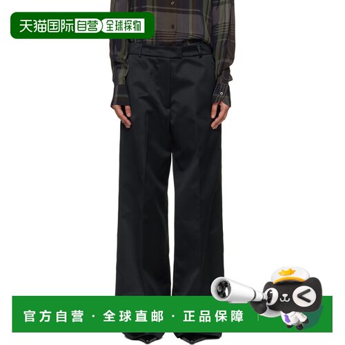 香港直邮The Frankie Shop 女士 黑色 Brickell Satin 阔腿裤长裤