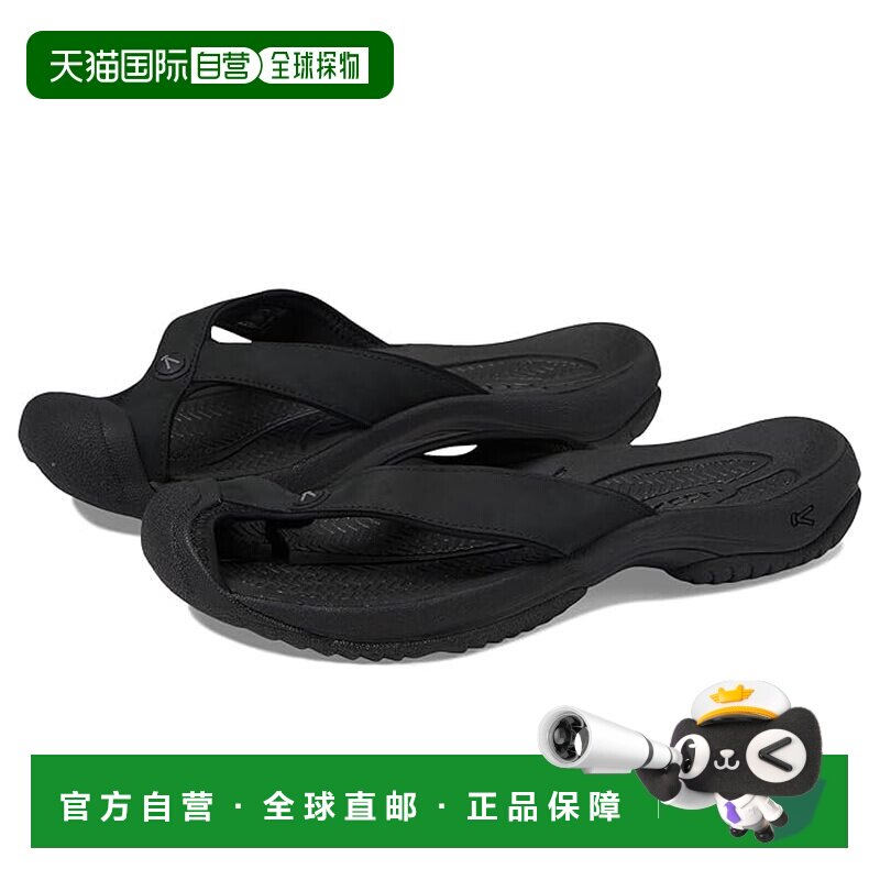 1h可退 香港直邮keen 男士 Waimea 皮质夹趾拖鞋 black黑色 舒适