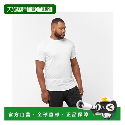 自营欧洲直邮Salomon萨洛蒙 CROSS RUN系列男士白色聚酯纤维短袖T