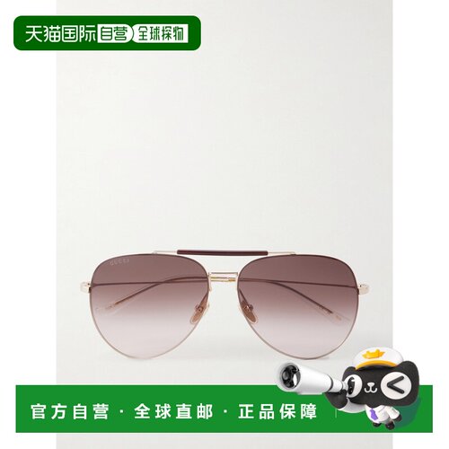 香港直邮Gucci 古驰 男士 纯净浅飞行员镀金太阳眼镜 GG2255S003G