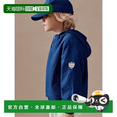 欧洲直邮Bonpoint小樱桃 Lenny 男孩蓝色聚酯纤维防水夹克