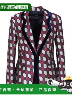 香港直邮Emporio Armani 几何提花西装外套 EW002613TE16670翻领