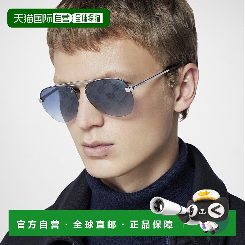 自营1h可退 欧洲直邮LV/路易威登 男士黑色金属太阳镜正品百搭显