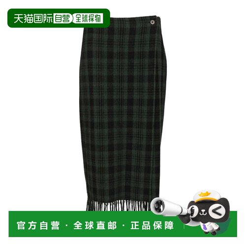 香港直邮Polo Ralph Lauren 格纹半身裙 211A99725a字裙