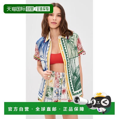 1h可退 美国直邮FARM RIO 女士 Brasil 复古衬衫(米白色)亚麻