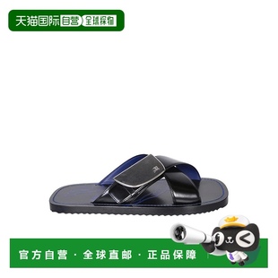 香港直邮Burberry 男士 1h可退 巴宝莉 straps 黑色十字交叉凉鞋