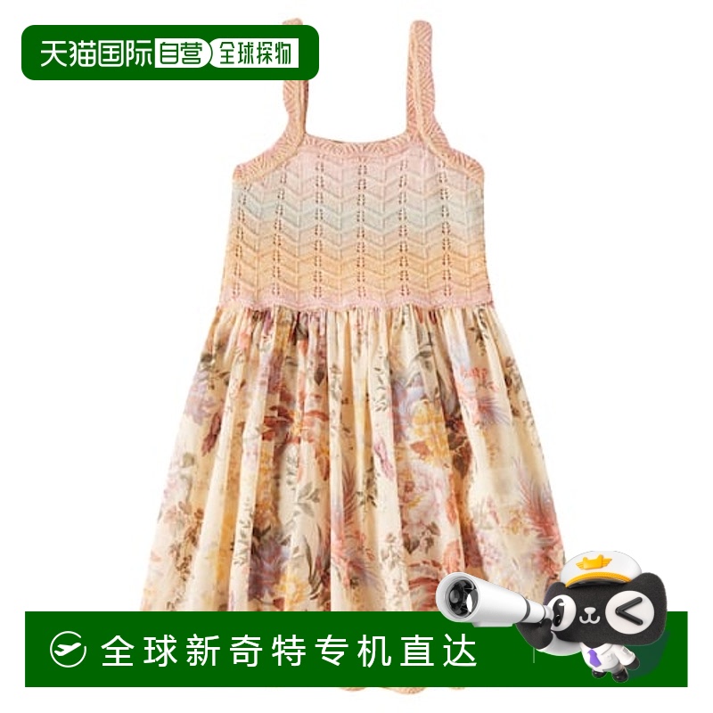 1h可退 香港直邮ZIMMERMANN 女童 Tallow 花朵棉混纺连衣裙童装