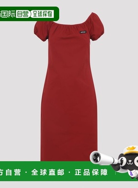 1h可退 香港直邮Miu Miu 缪缪 女士 红色棉质中长连衣裙 MF6183SO