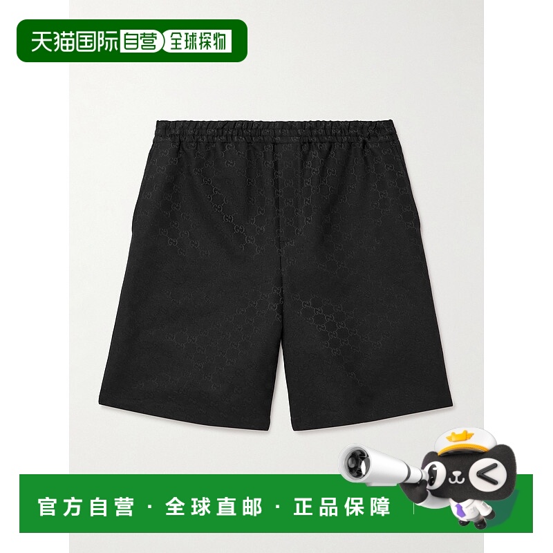 1h可退 香港直邮Gucci 古驰 男士 GG亚麻混纺帆布短裤 810782ZAM7