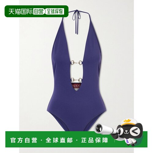 1h可退 香港直邮Gucci古驰ONE-PIECE CLAMP DETAILS女士连体泳衣