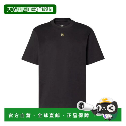 香港直邮FENDI 男士T恤 FY0936AY0HF0QA1BLACK SS2026 黑色