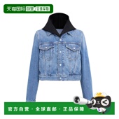 香港直邮Alaia 连帽牛仔夹克 AA9V04016T536外套