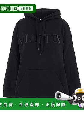 【99新未使用】香港直邮Valentino 黑色连帽卫衣 XB3MF13Z6WD
