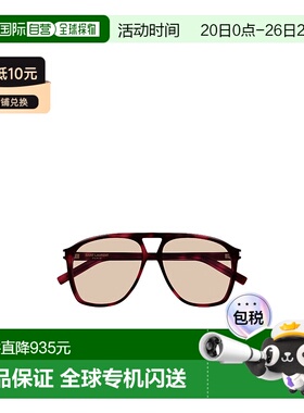 香港直邮Saint Laurent 徽标太阳镜 SL596DUNE