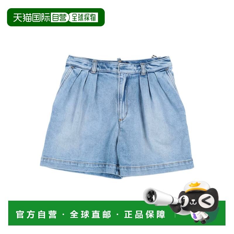 1h可退 香港直邮Dsquared2 二次方 女童 牛仔短裤童装 blue蓝色,童装/婴儿装/亲子装,裤子,淘宝优惠券,粉丝福利购,淘宝优惠卷