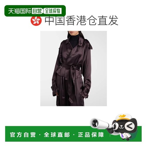 1h可退 香港直邮The Frankie Shop 女士 Simona 短款缎面风衣