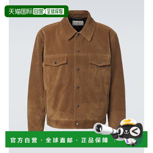 1h可退 香港直邮Saint Laurent 圣罗兰 男士 绒面革宽身束腰夹克