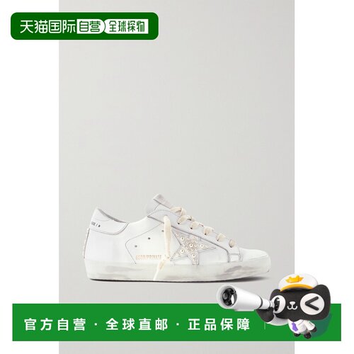 香港直邮GOLDEN GOOSE 女士 Superstar 人造珍珠缀饰仿旧皮革运动
