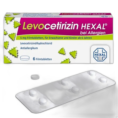 自营｜Hexal西替利嗪抗过敏口服片6片过敏荨麻疹皮肤瘙痒防敏药