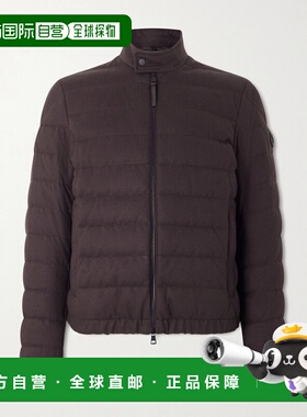 1h可退 香港直邮Moncler 盟可睐 男士 Luray 修身皮革边绗缝针织